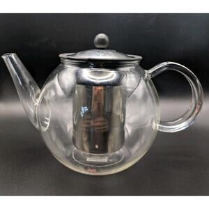 Bodum & Teavana For Starbucks Colab Mouth Blown Glass Tea Pot Infuser 34oz